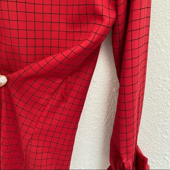 𝅺vtg 6 Lanvin dress couture gingham square vintage silk checkered pinup 60s 70s - Picture 9 of 16